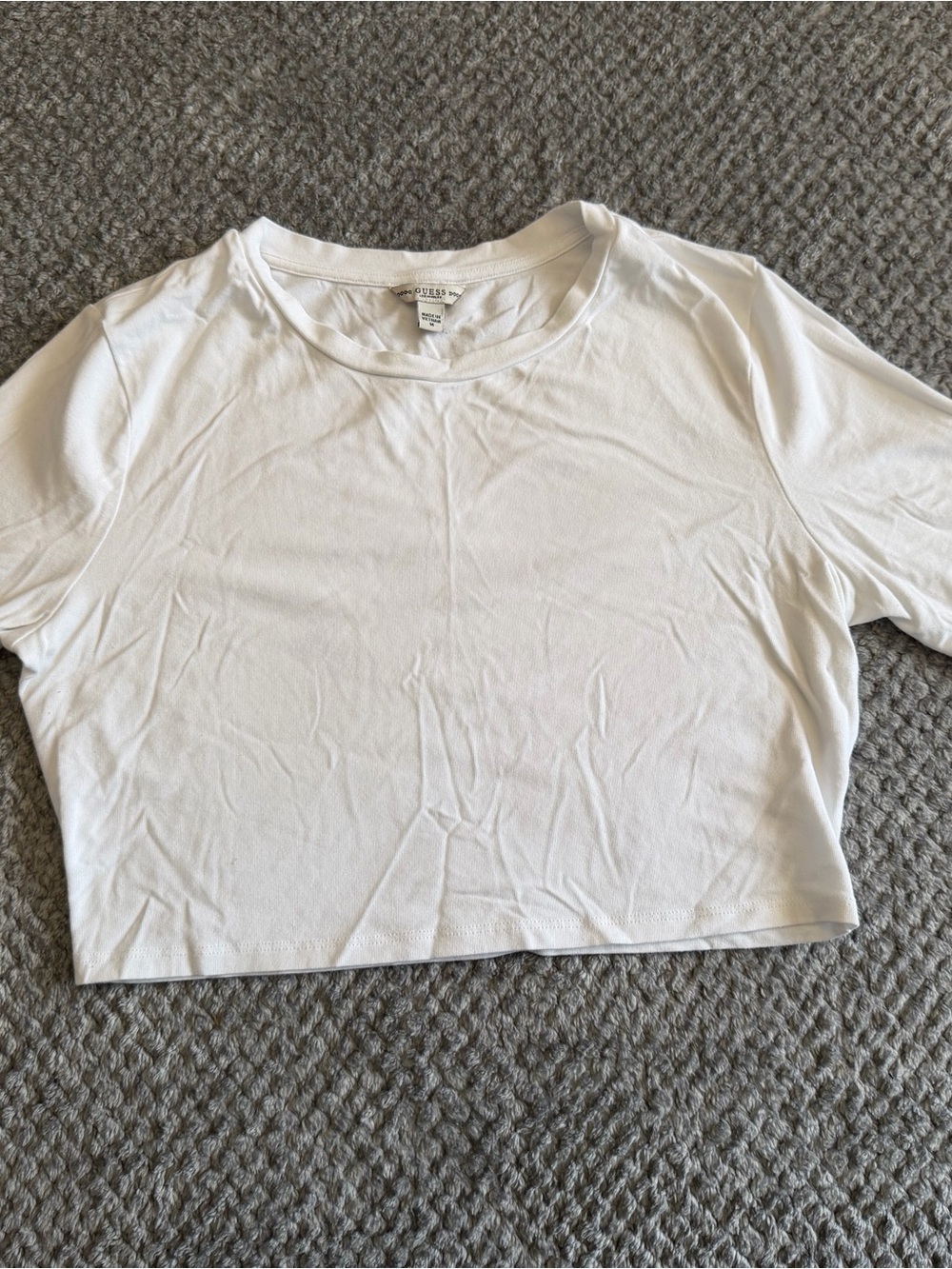 Guess White Cropped Tee
